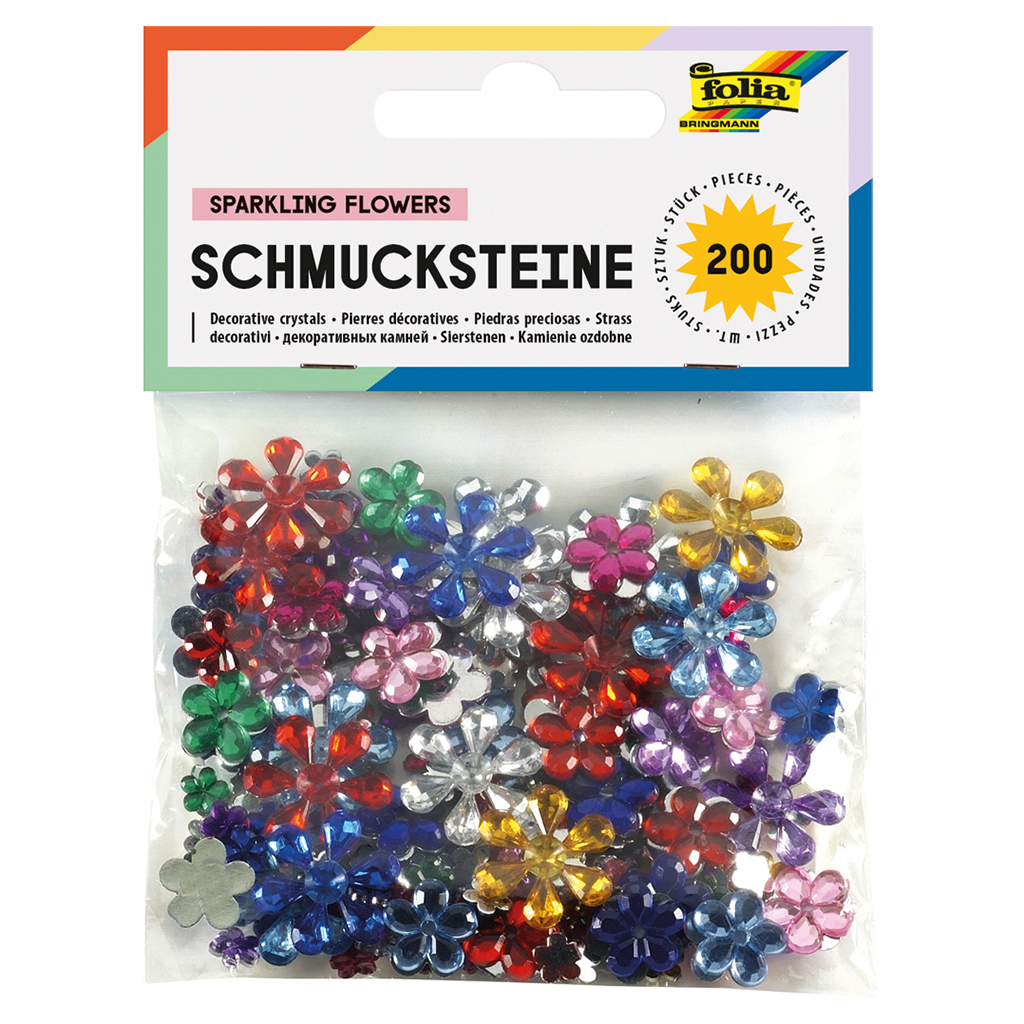 Folia® Schmucksteine Blüten, 200 Stück-Bild Auf diesem Bild ist das Produkt mit der Art.Nr.: W-93425 zu sehen