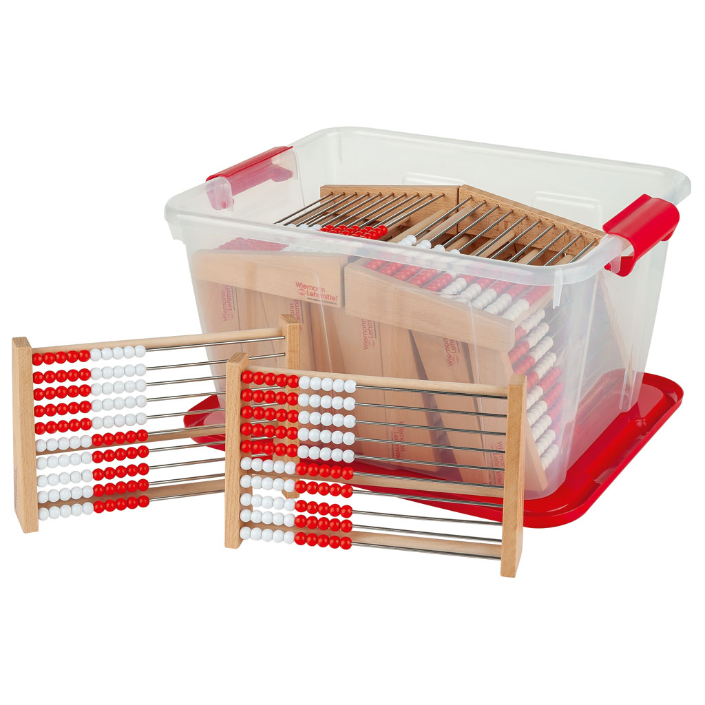 Schüler-Rechenrahmen 1–100 Rot/Weiß Klassensatz 1-Bild Auf diesem Bild ist das Produkt mit der Art.Nr.: M-31660 zu sehen