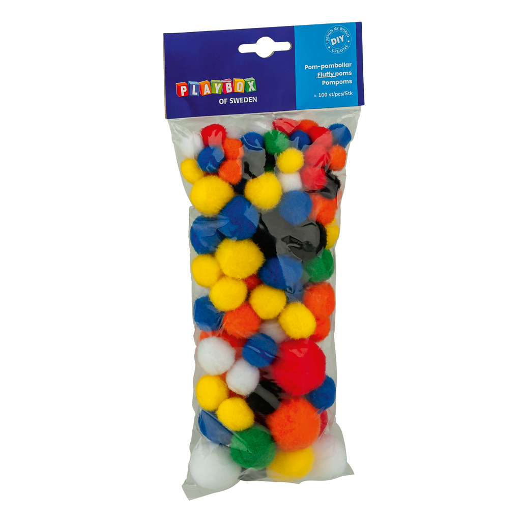 Pompons, 100 Stück Pompons, 100 Stück