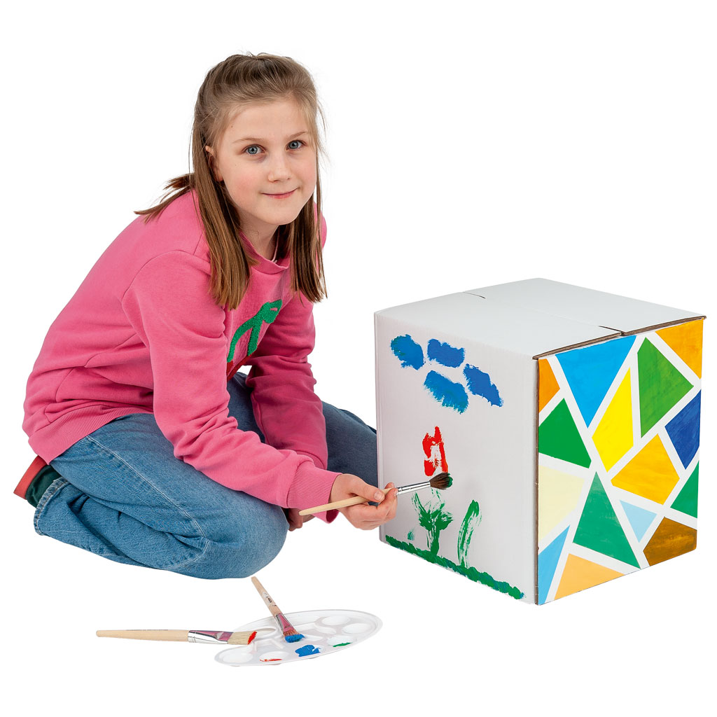 Trommelhocker aus Pappe zum Selbstgestalten