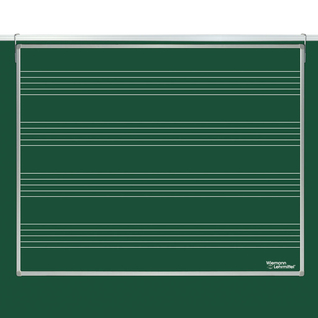 Notentafel, grün, 120 x 100 cm, Linienabstand 2,5 cm oder 5 cm