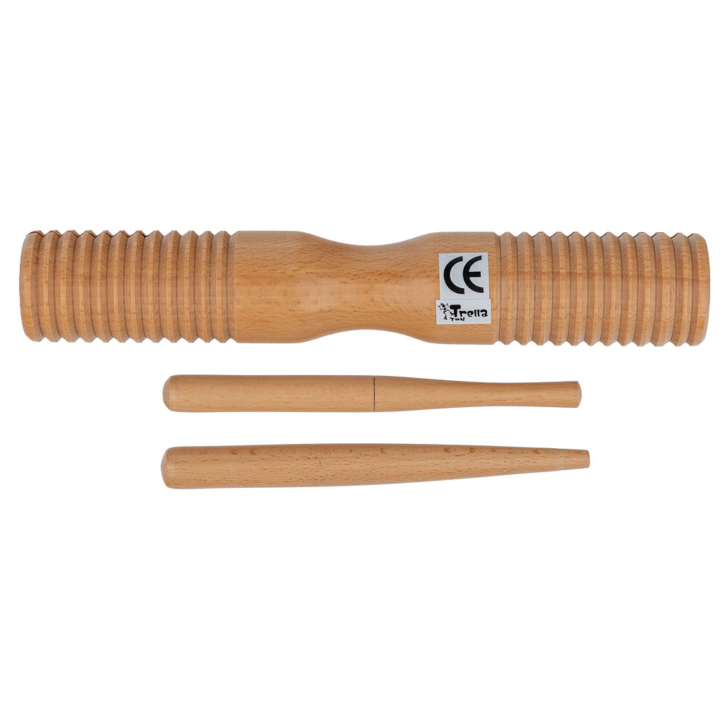 TrellaTon® Röhrenholz-Trommel, geriffelt, inkl. Scraper