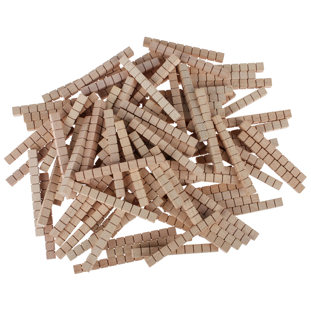 Würfelsatz-Zehnersystem aus Holz