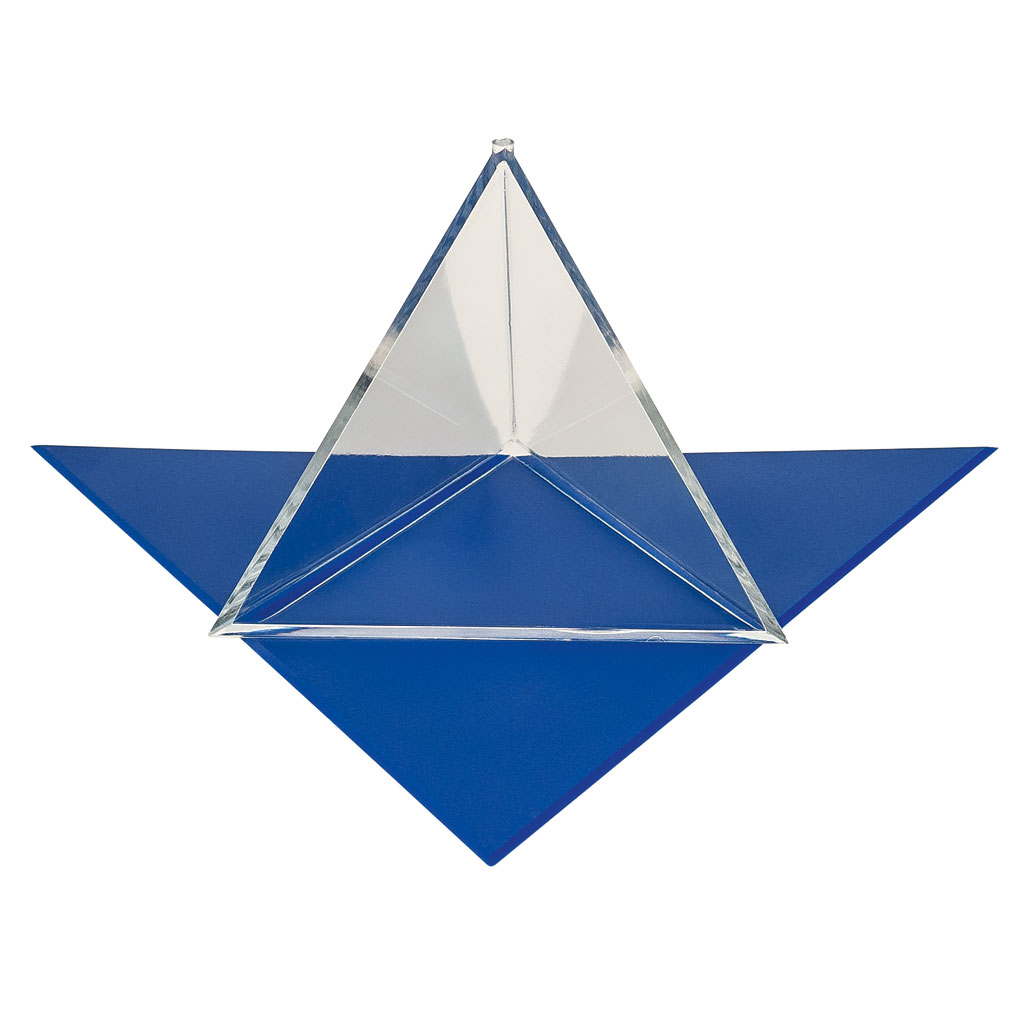 Geometrischer Körper – Tetraeder mit Oberflächennetz-Bild Auf diesem Bild ist das Produkt mit der Art.Nr.: W-3667 zu sehen