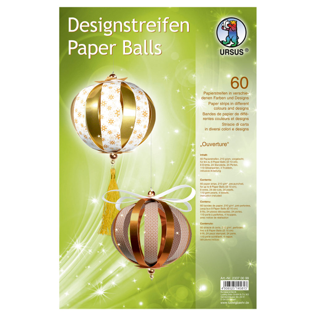 Bastelset Mini-Paper-Balls, Gold/Kupfer, 12 Papierbälle Bastelset Mini-Paper-Balls, Gold/Kupfer, 12 Papierbälle