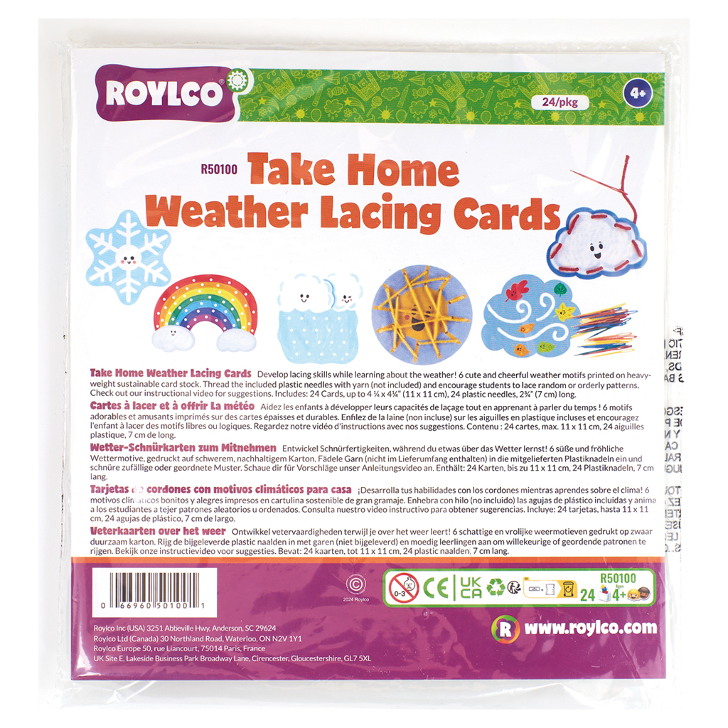 Fädelkarten Wetter, 24 Stück