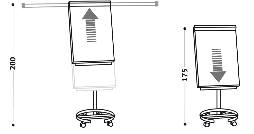 Flipchart stabil - höhenverstellbar