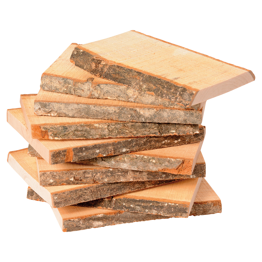 Naturholz-Set mit Platten, Scheiben und Stämmchen