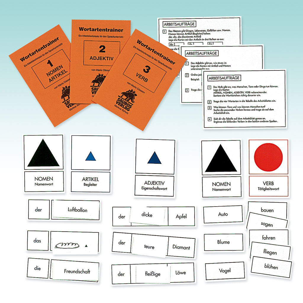 Wortartentrainer 1–3 - Arbeitskarten