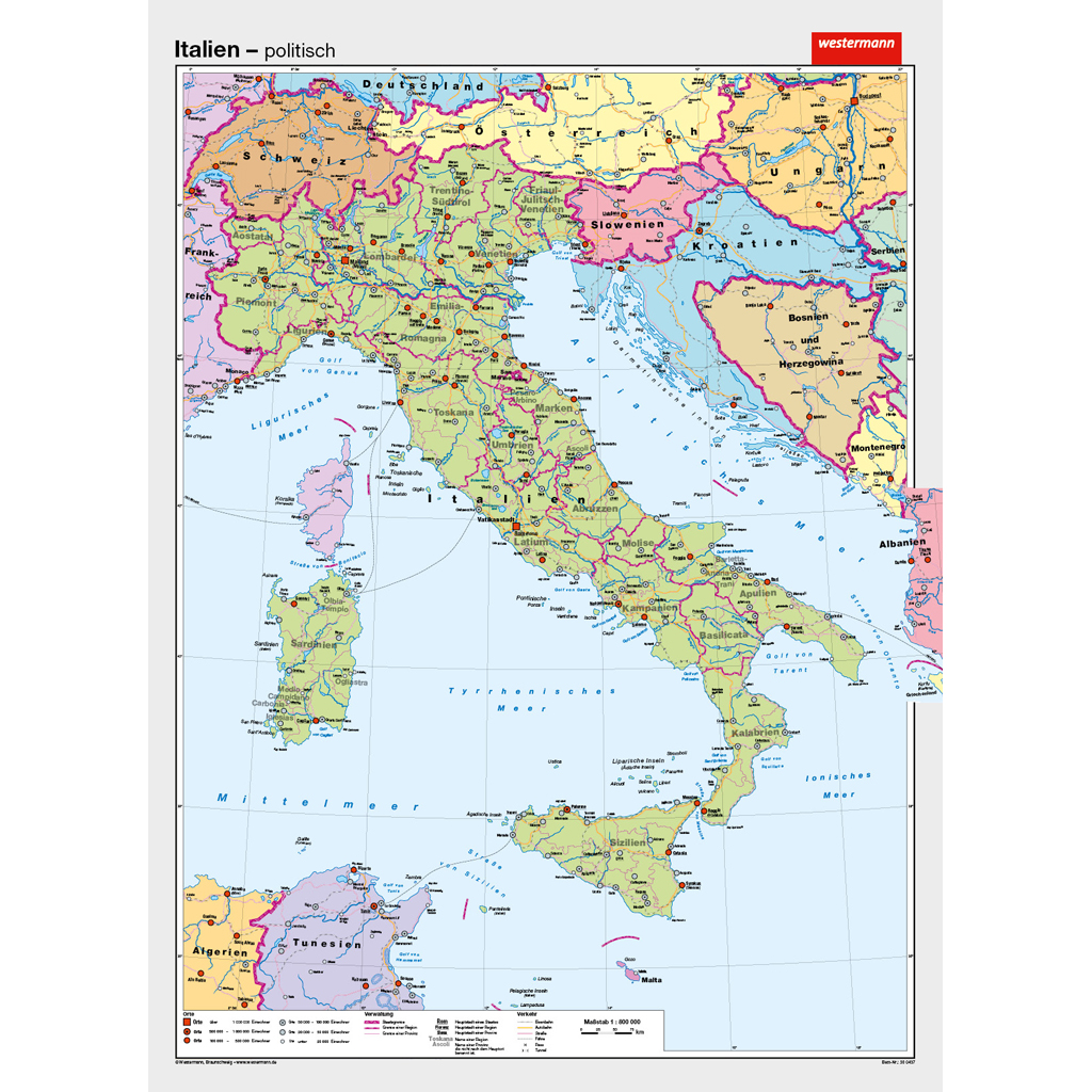 Westermann Italien, physisch/politisch Westermann Italien, physisch/politisch