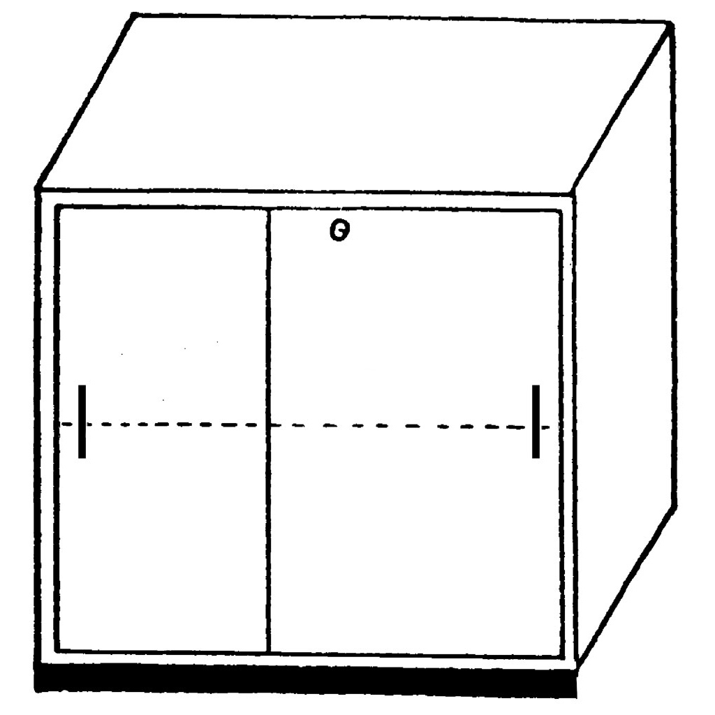 Beistellschrank ohne Mittelwand, mit 1 Boden