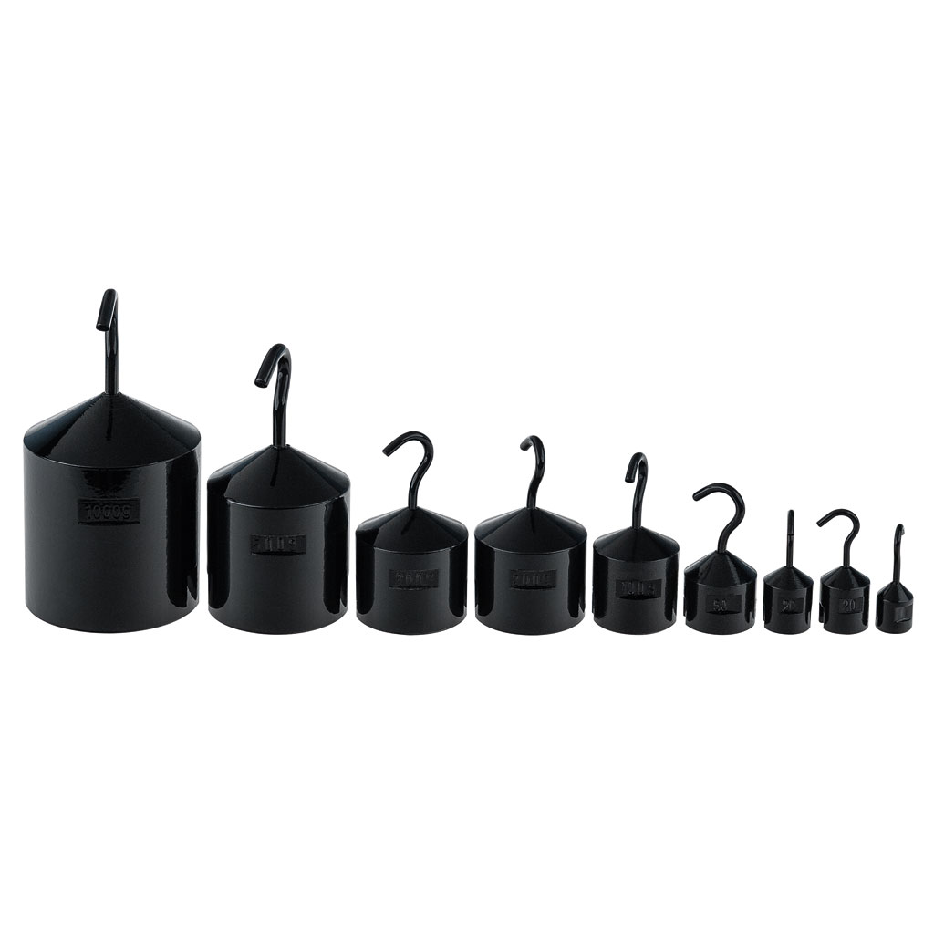 Gewichtssatz, 10 bis 1000g, mit Haken