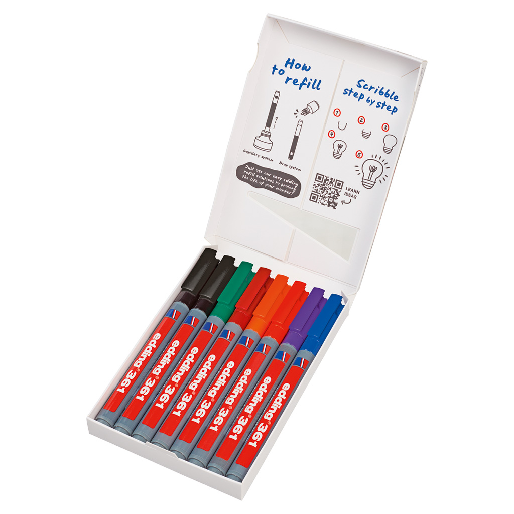 edding® 361 Whiteboardmarker 8er-Set-Bild Auf diesem Bild ist das Produkt mit der Art.Nr.: W-93856 zu sehen