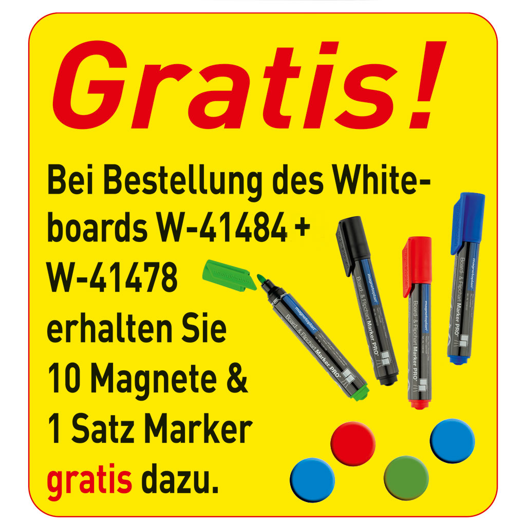Whiteboard aus Stahlemaille mit Ablage