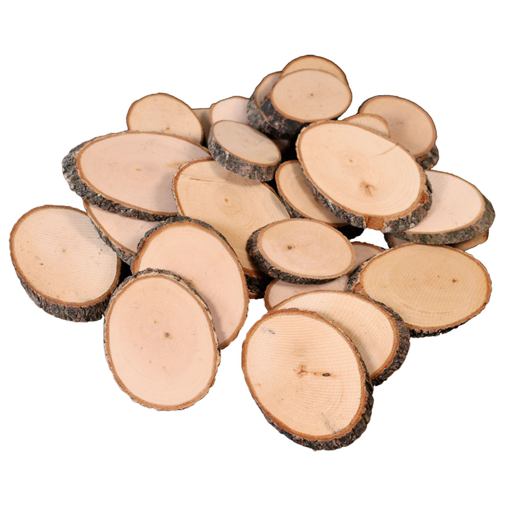 Naturholzscheiben Oval, ca. 50 Stück, 1.000 g
