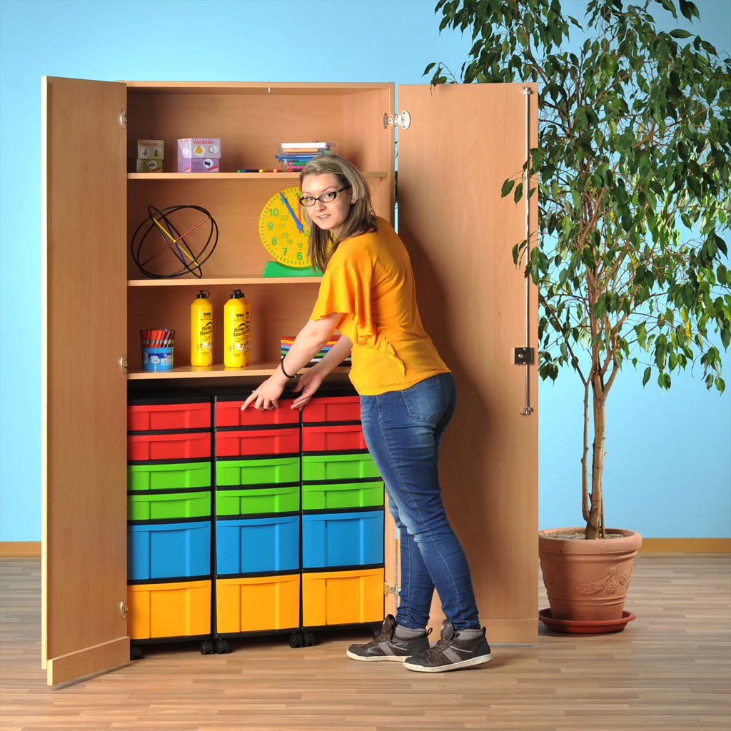 Modulus® Garagen-Klassenschrank mit 3 Rollcontainern