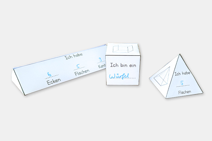 Gebastelte Geometrische Körper aus Papier