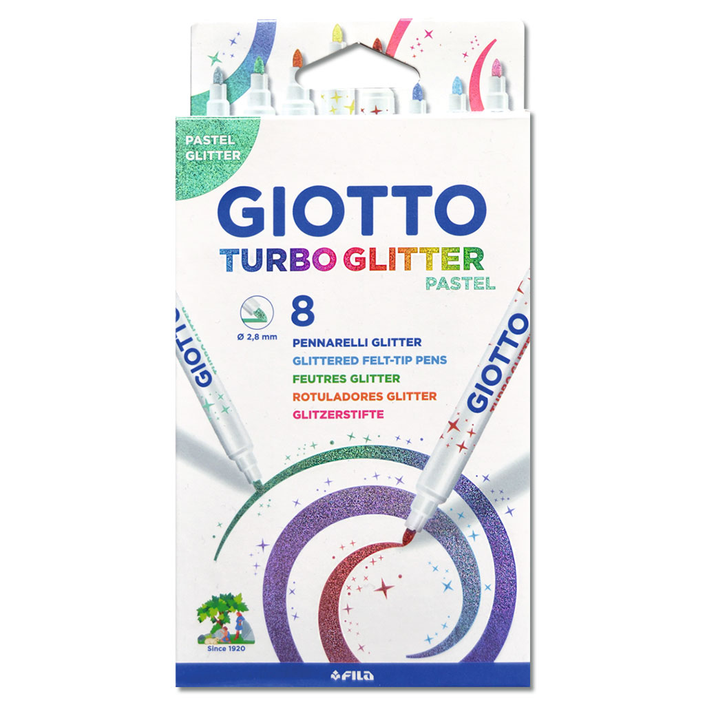 GIOTTO Turbo Glitter Glitzerstifte, 8 Stifte