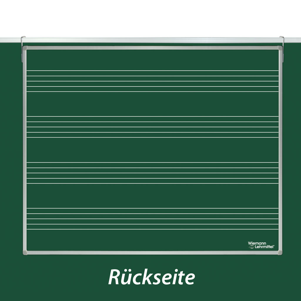 Notentafel, grün, 120 x 100 cm, Linienabstand 2,5 cm und 5 cm