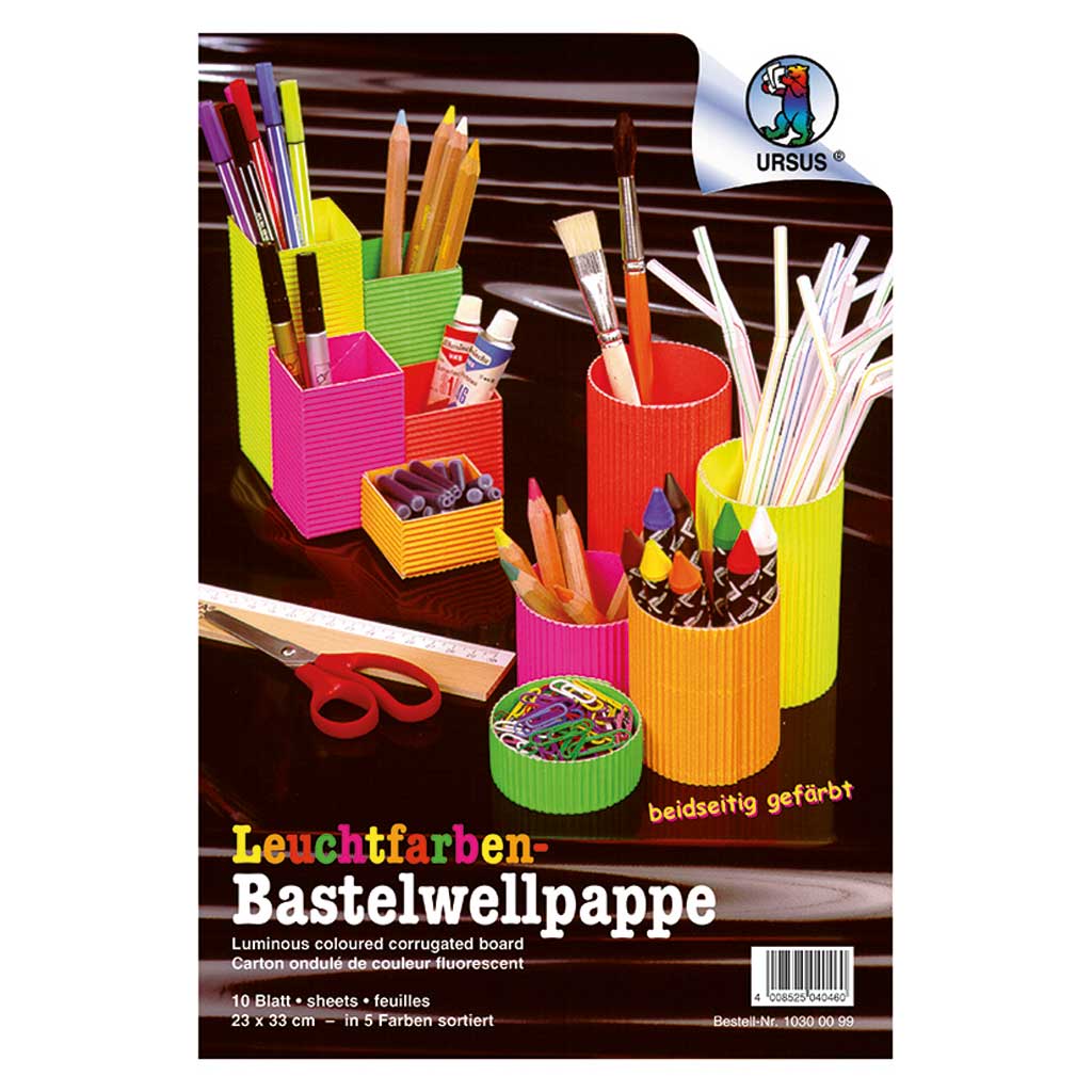 Leuchtfarben-Bastelwellpappe 