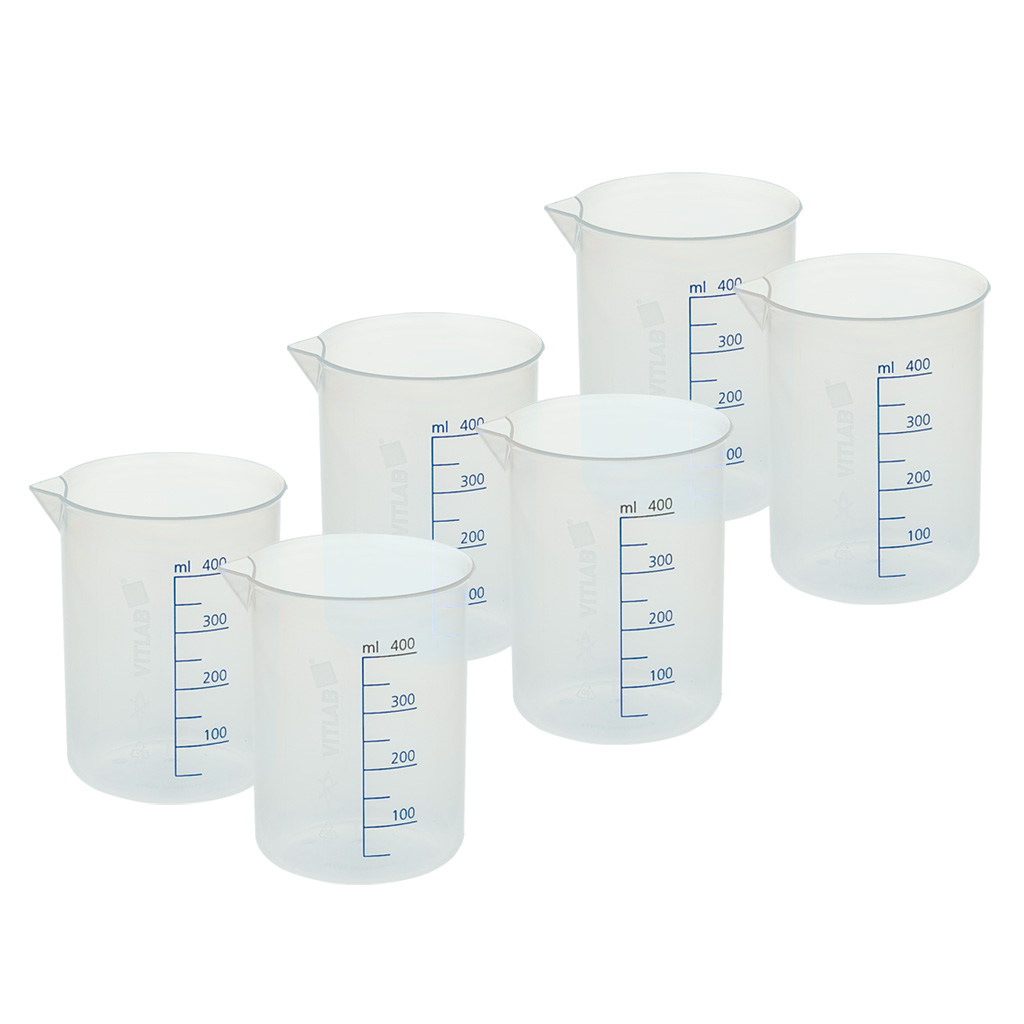 Becherglas, Polypropylen, niedrige Form, 6 Stück