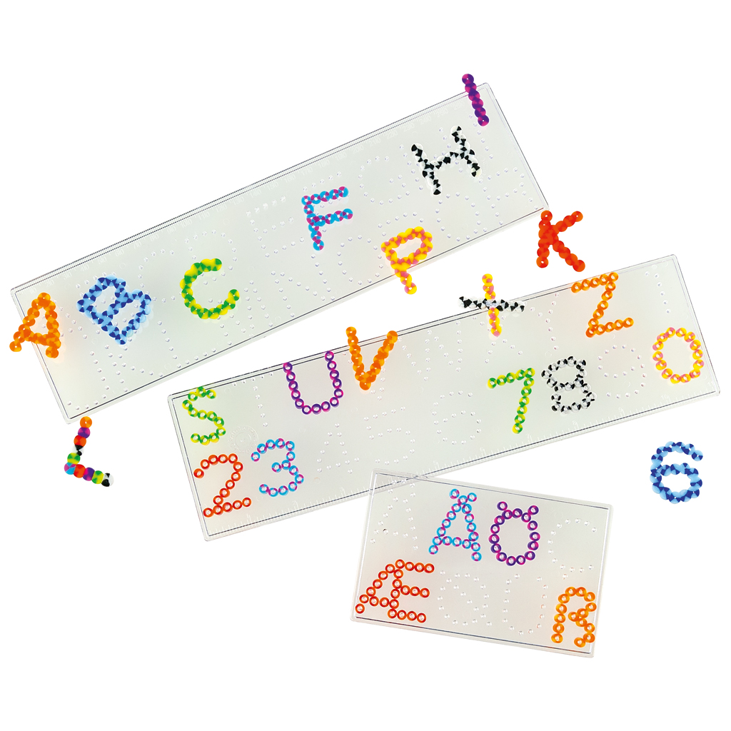 Motivsteckplatten Buchstaben und Zahlen