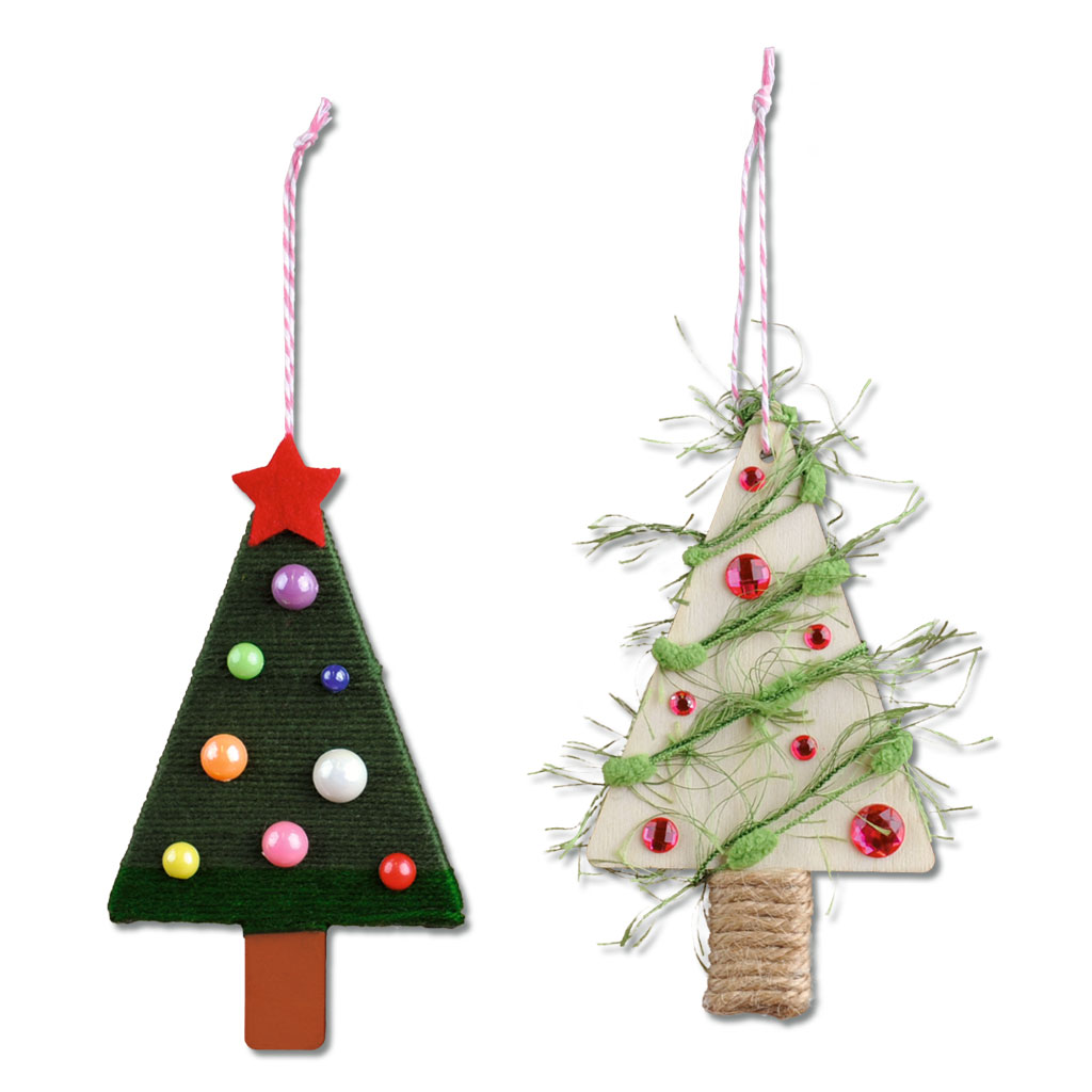Holzanhänger Tannenbaum, blanko, 6 Stück