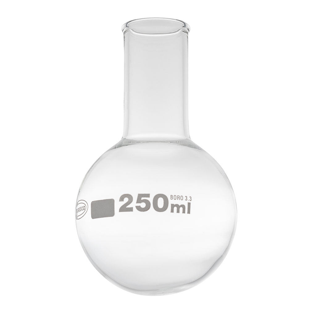 Rundkolben, Enghals, Borosilikatglas 3.3