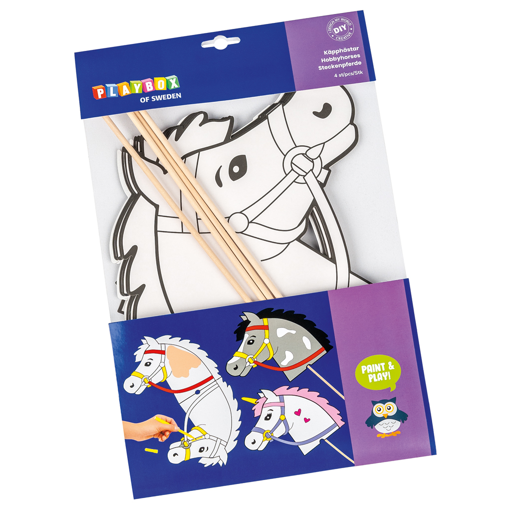 Steckenpferd-Bastelset für 4 Pferde Steckenpferd-Bastelset für 4 Pferde