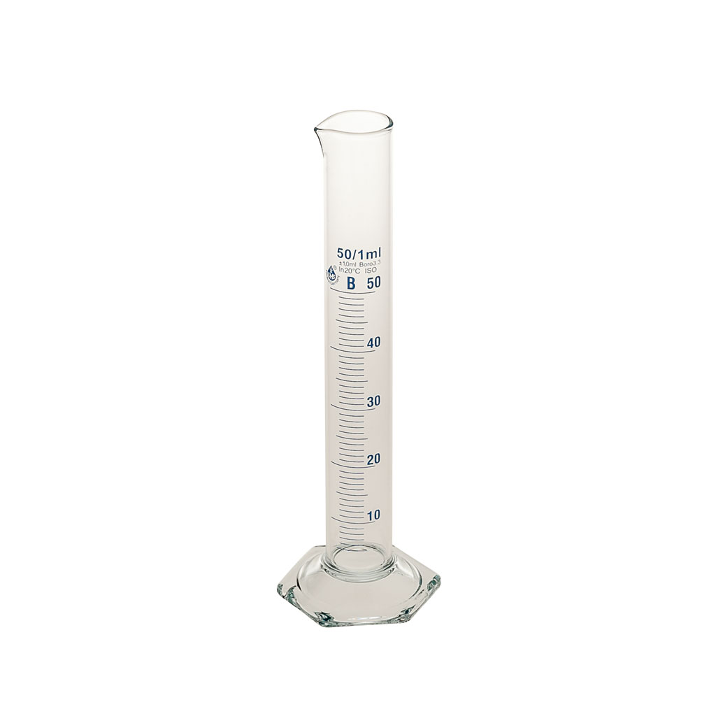 Messzylinder mit Glasfuß, Borosilikatglas, 1 Stück