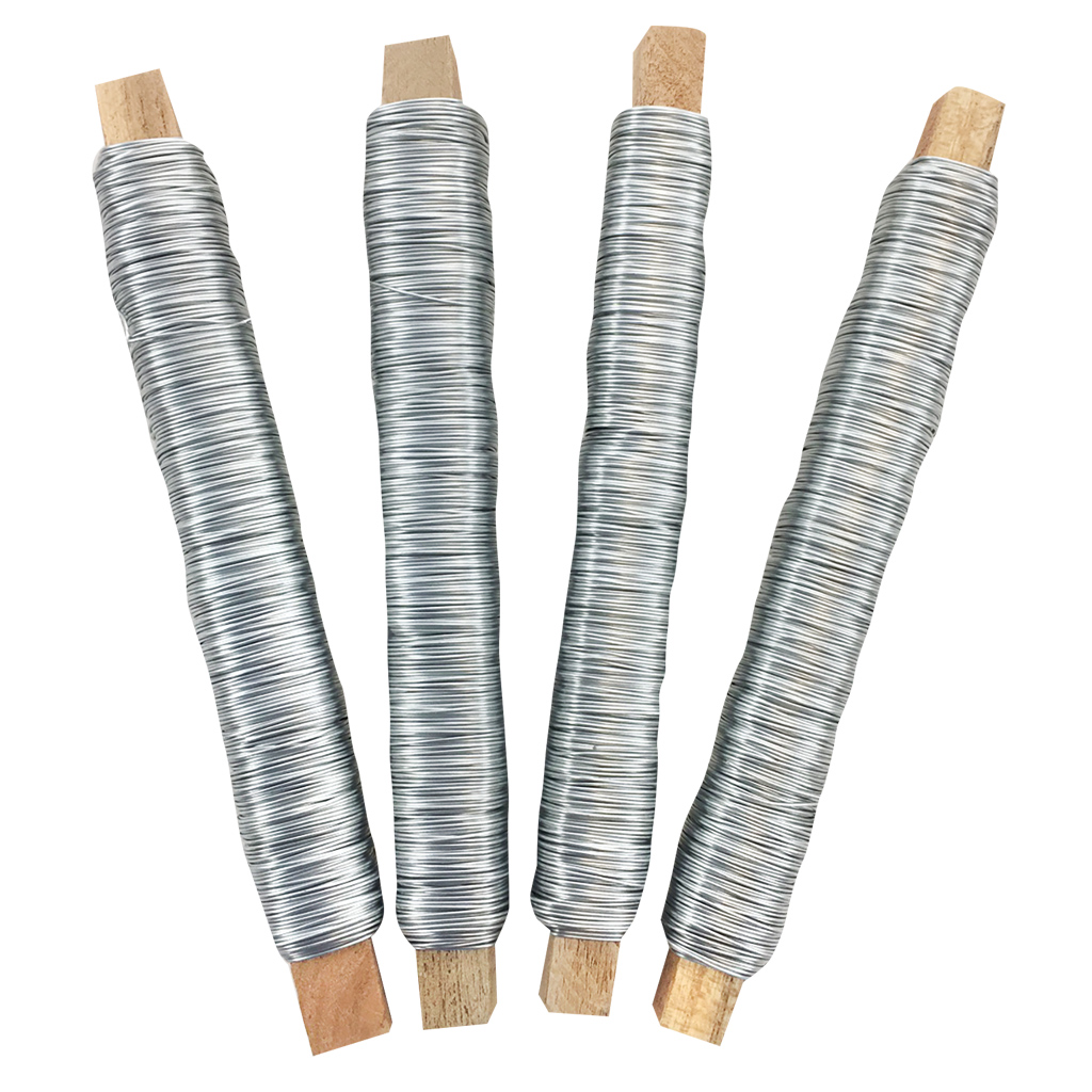 Sparset Metalldraht in Silber, 4 Stück, je 50 m, Ø 0,5 mm