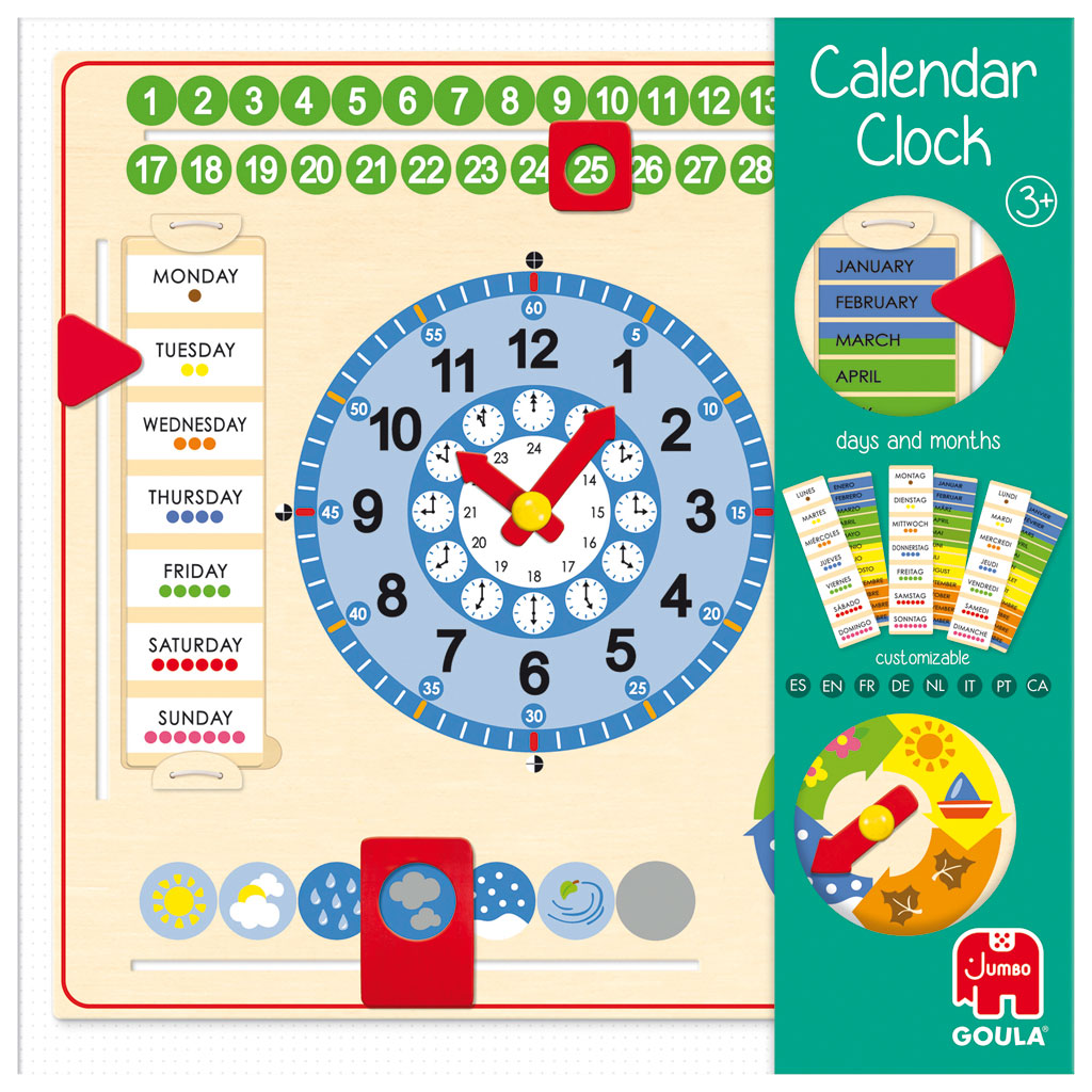 Kalender-Uhr im Großformat