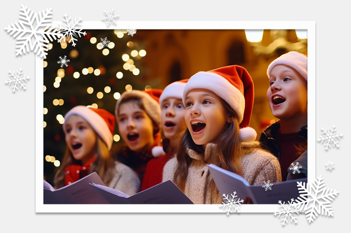 Foto von Schulchor zu Weihnachten