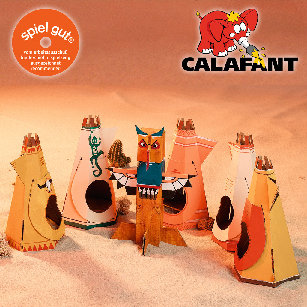 Calafant Blanko-Indianerlager zum Selbstgestalten, 6 Teile