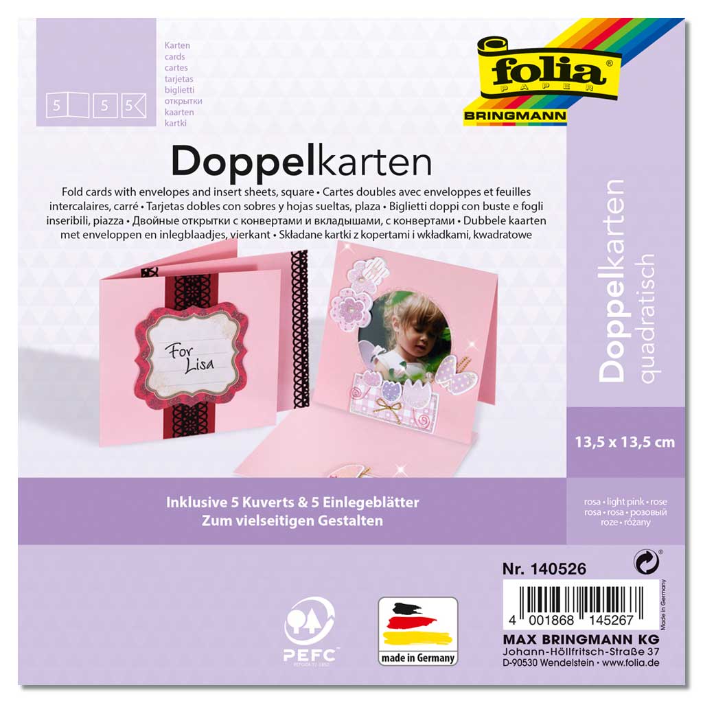 Passepartout-Karten, quadratische Stanzung, 5 Stück