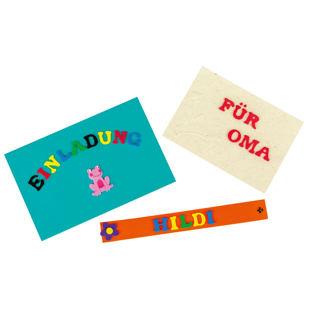 Moosgummi-Stanzteile Buchstaben, 150 Stück