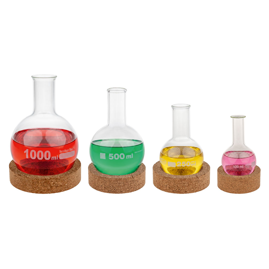 Rundkolben, Enghals, Borosilikatglas 3.3