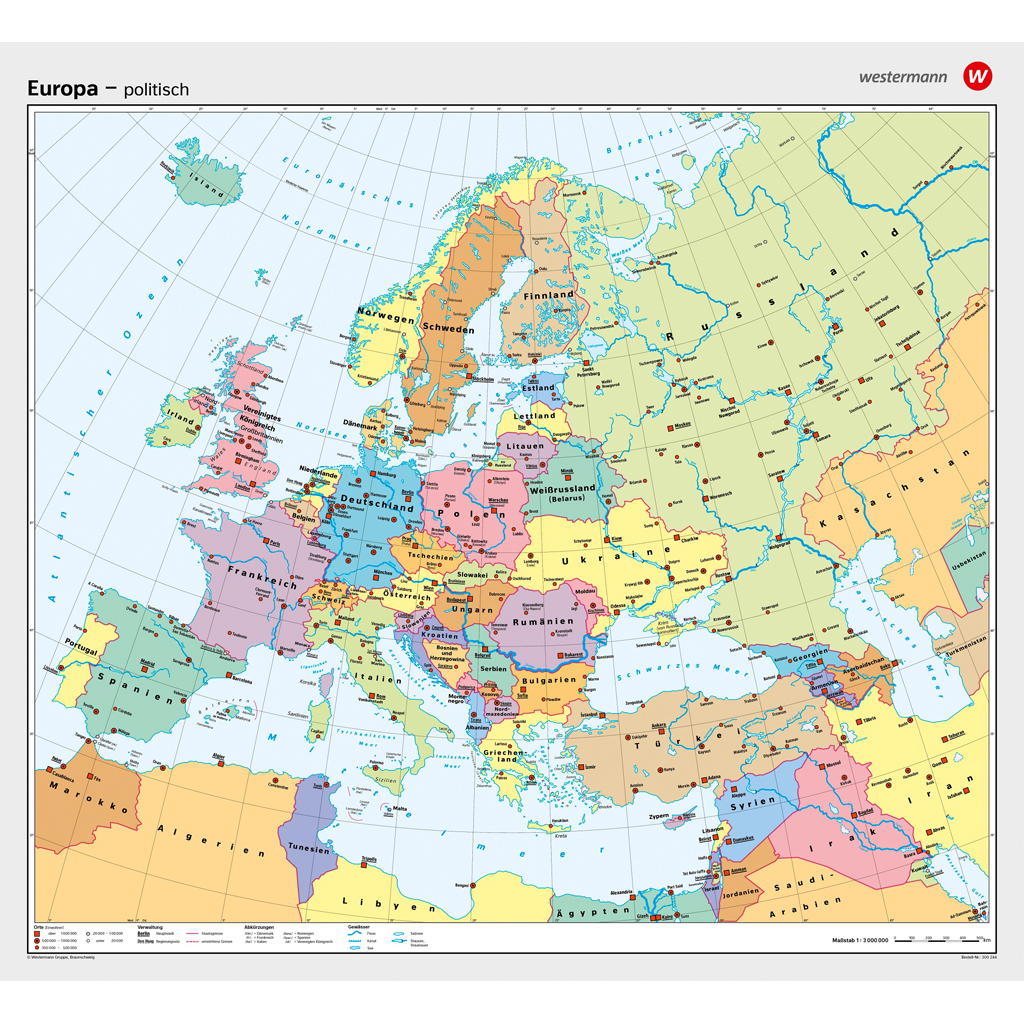 Europa, politisch - in verschiedenen Varianten