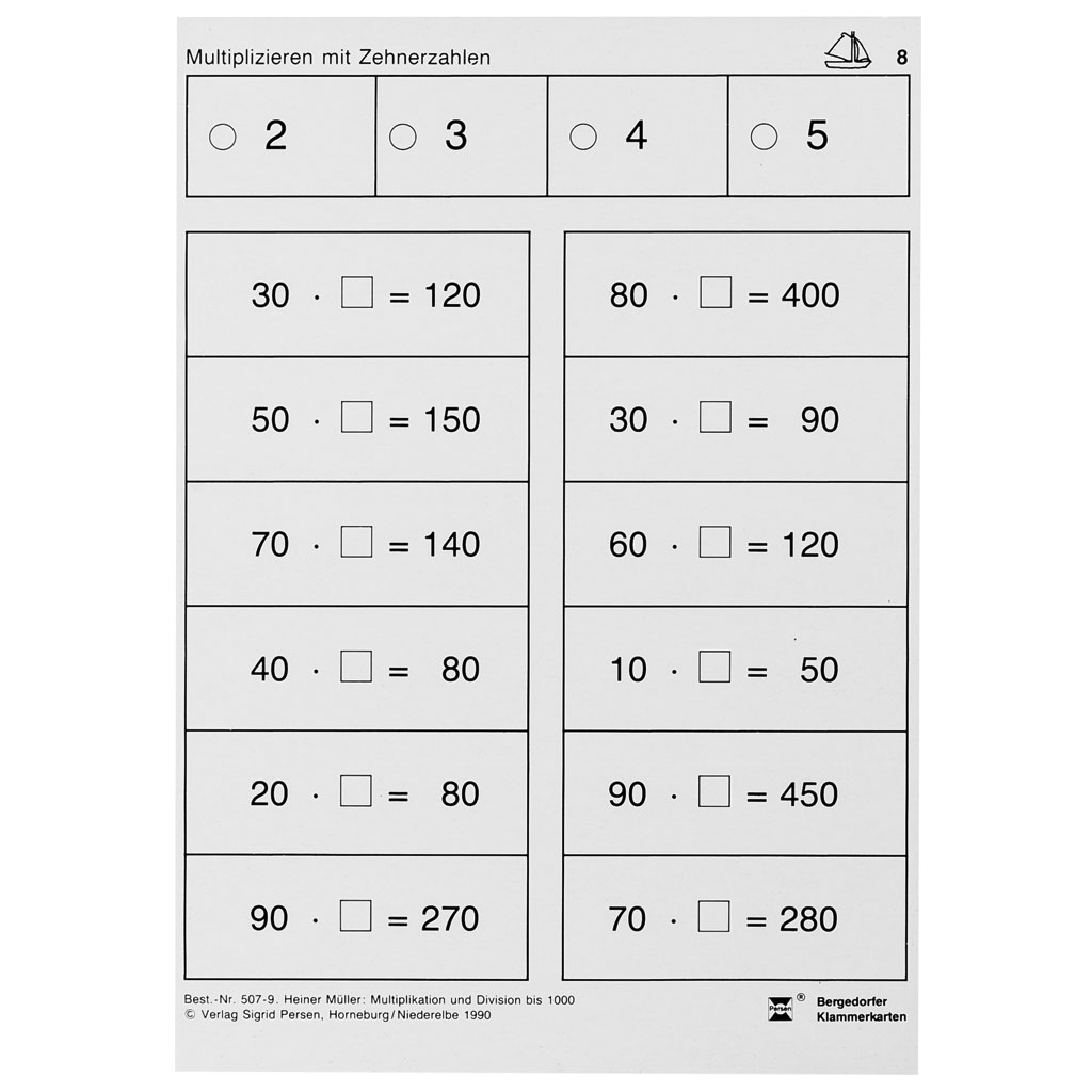 Bergedorfer® Klammerkarten Multiplikation und Division bis 1.000