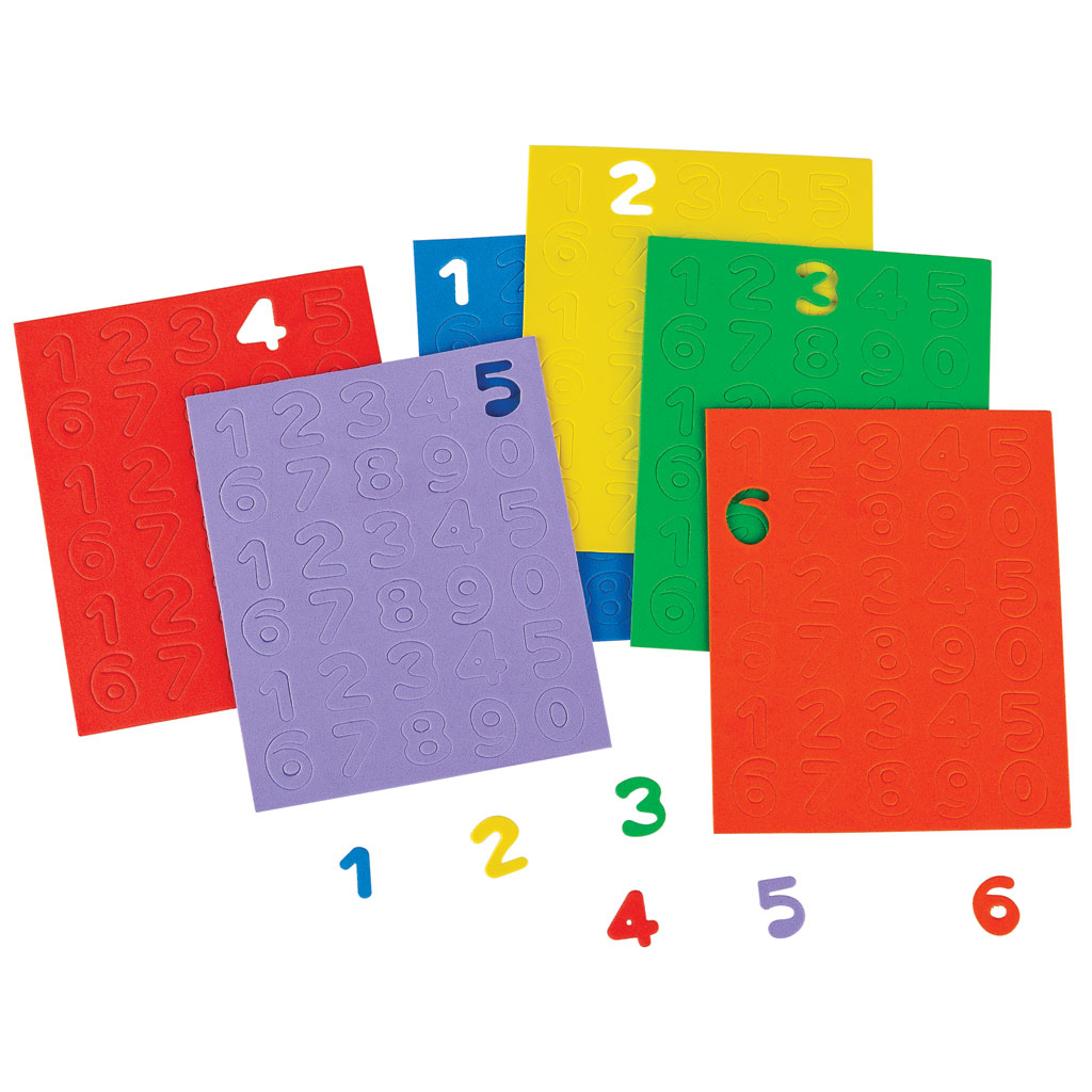 Moosgummi-Stanzteile Zahlen, 150 Stück Moosgummi-Stanzteile Zahlen, 150 Stück