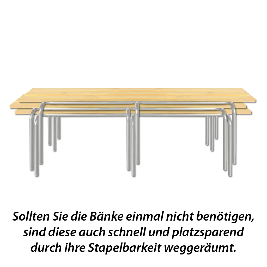 Stapelbare Umkleide- und Garderobenbank