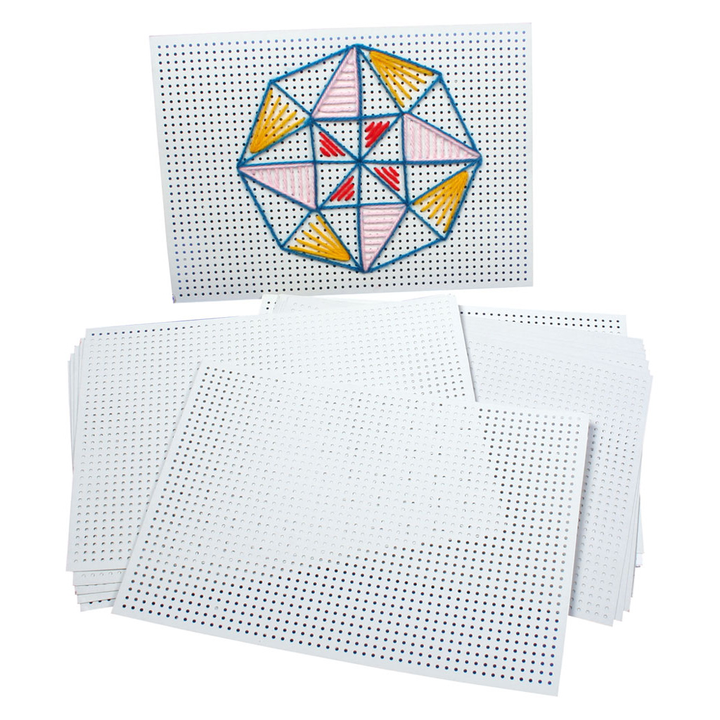 Stickkarton, 40 Blatt, Weiß, Unbedruckt, 300 g/m²