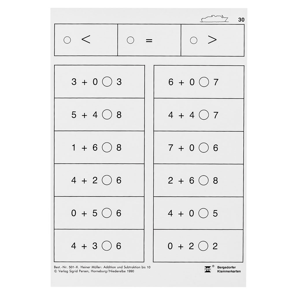 Bergedorfer® Klammerkarten Addition und Subtraktion bis 10