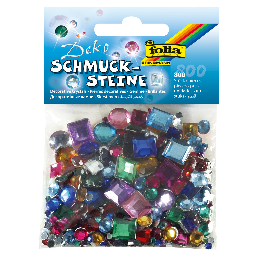Folia® Deko-Steine, eckig und rund, 800 Stück-Bild Auf diesem Bild ist das Produkt mit der Art.Nr.: W-90677 zu sehen