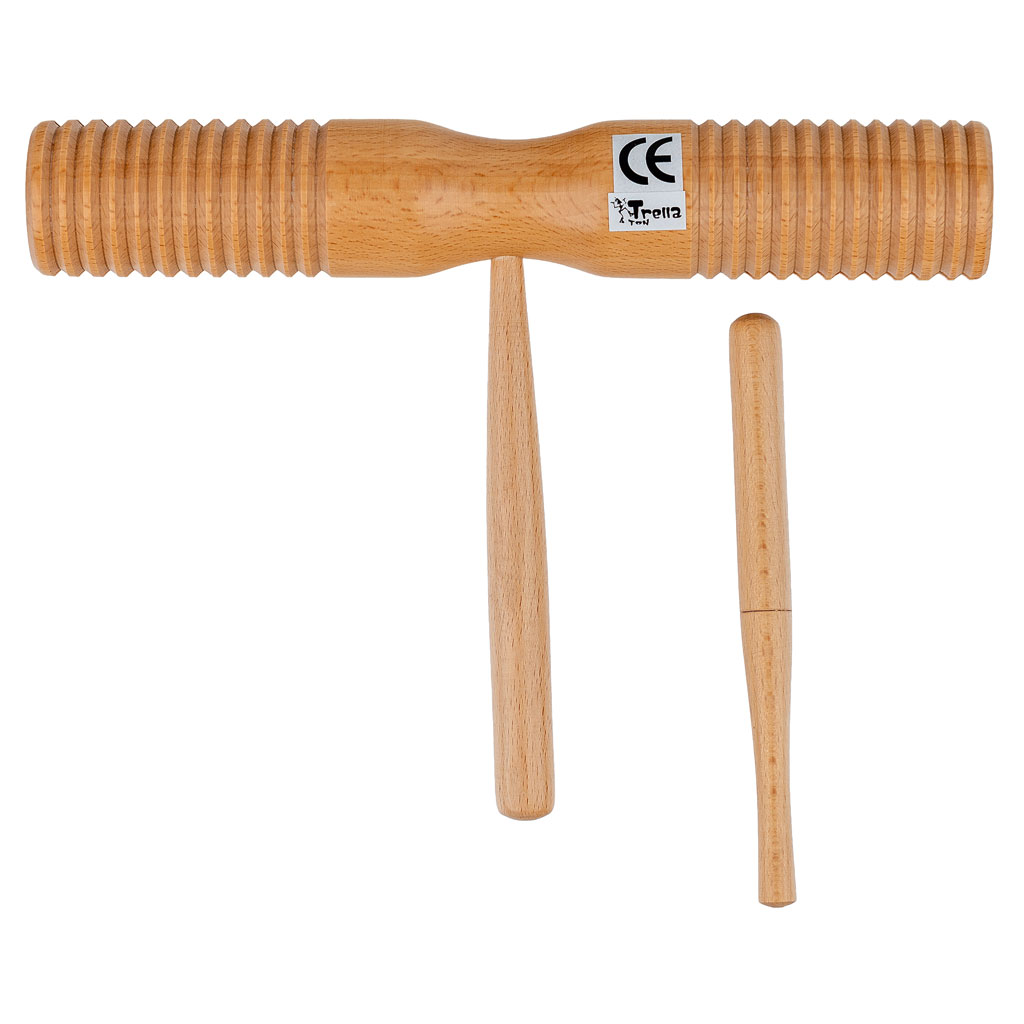 TrellaTon® Röhrenholz-Trommel, geriffelt, inkl. Scraper