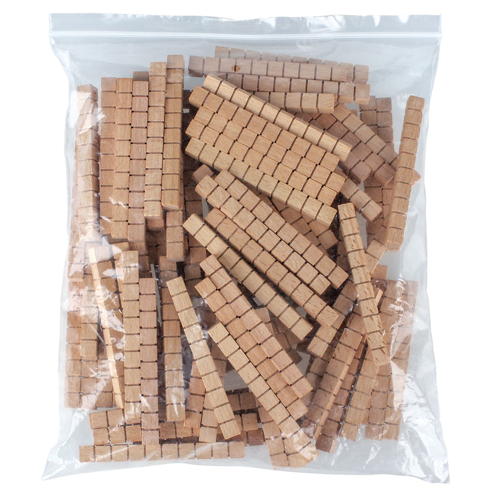 Würfelsatz-Zehnersystem aus Holz