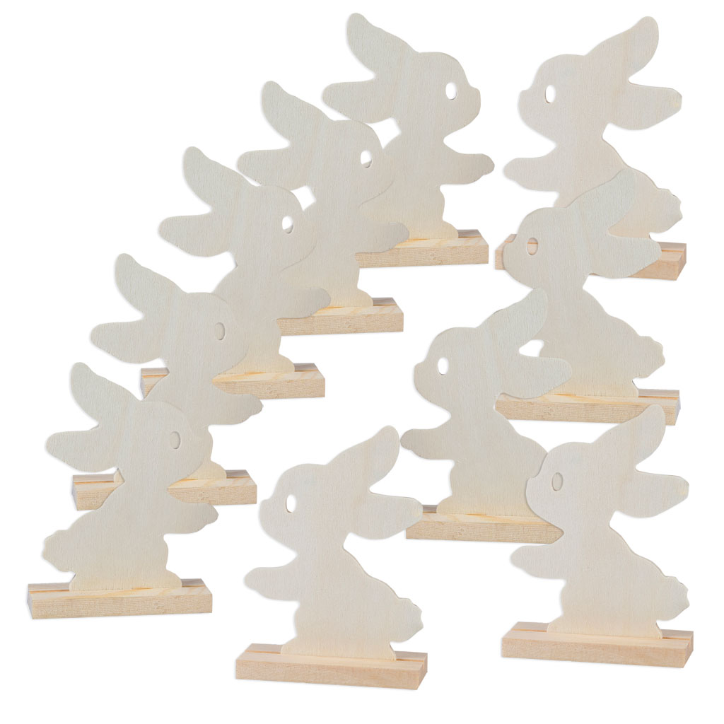 Osterhäschen-Aufsteller aus Holz, blanko