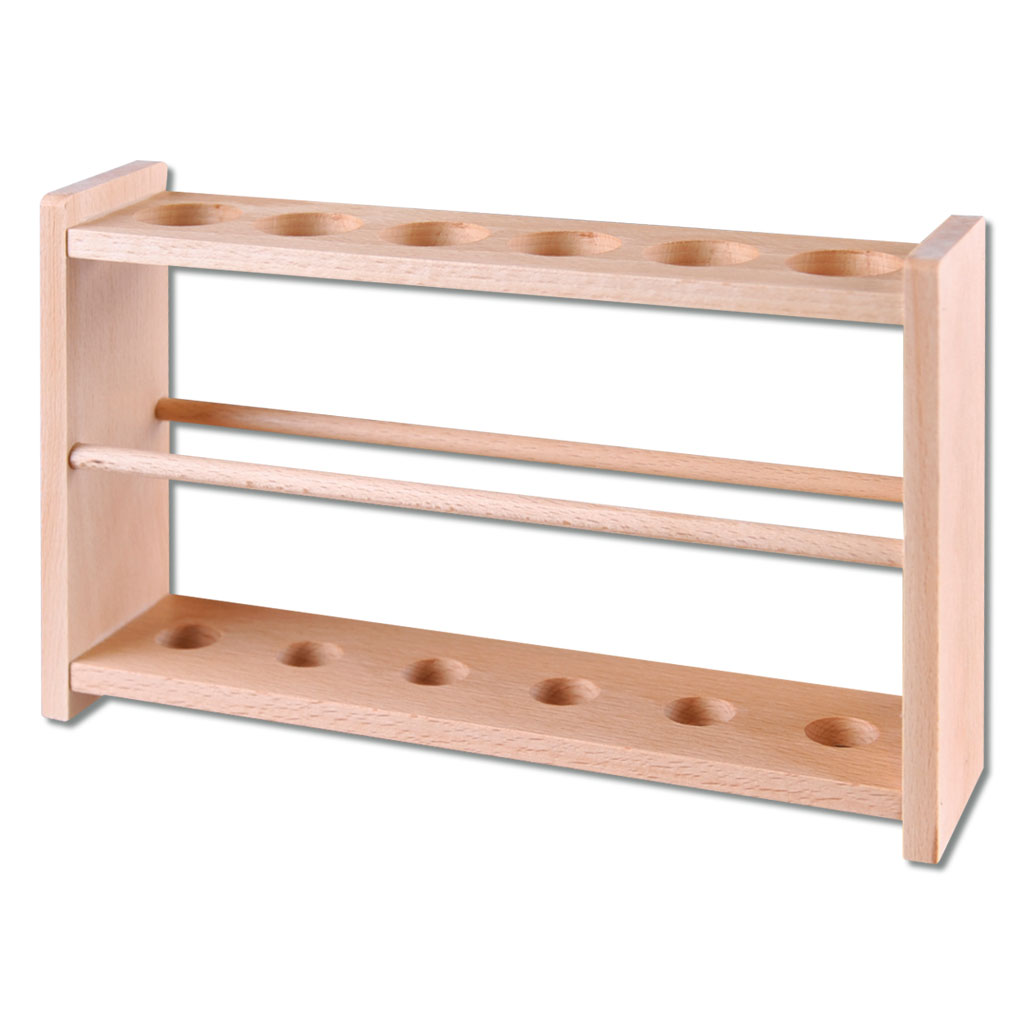 Reagenzglasgestell aus Holz