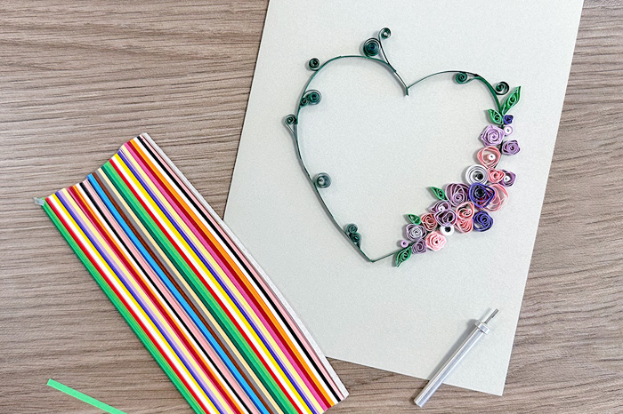 Quilling-Karte mit Herz-Motiv Quilling-Karte mit Herz-Motiv gestalten