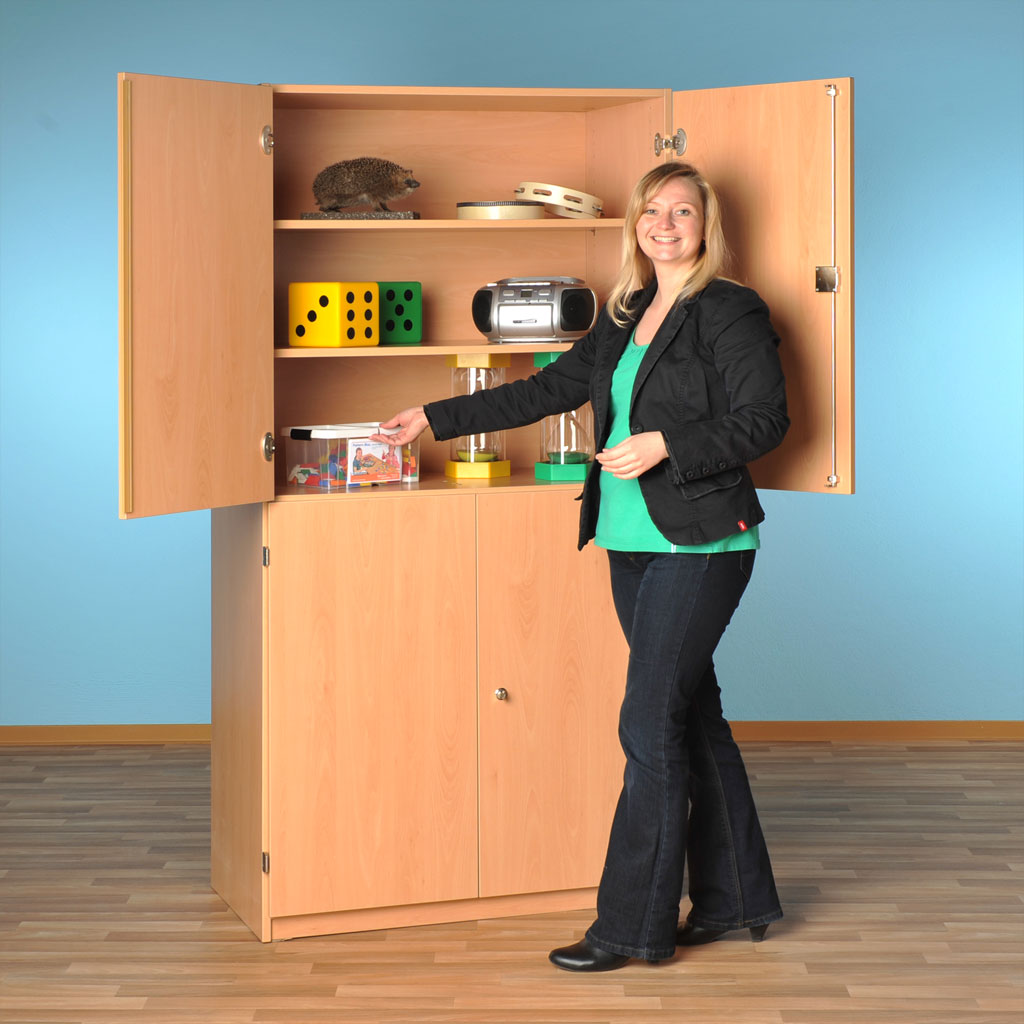 Modulus® Halbtüren-Schrank mit 4 Türen, 5 Böden, 4 davon verstellbar